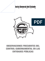 Observaciones Frecuentes Del Control Gubernamental en Las Entidades Públicas