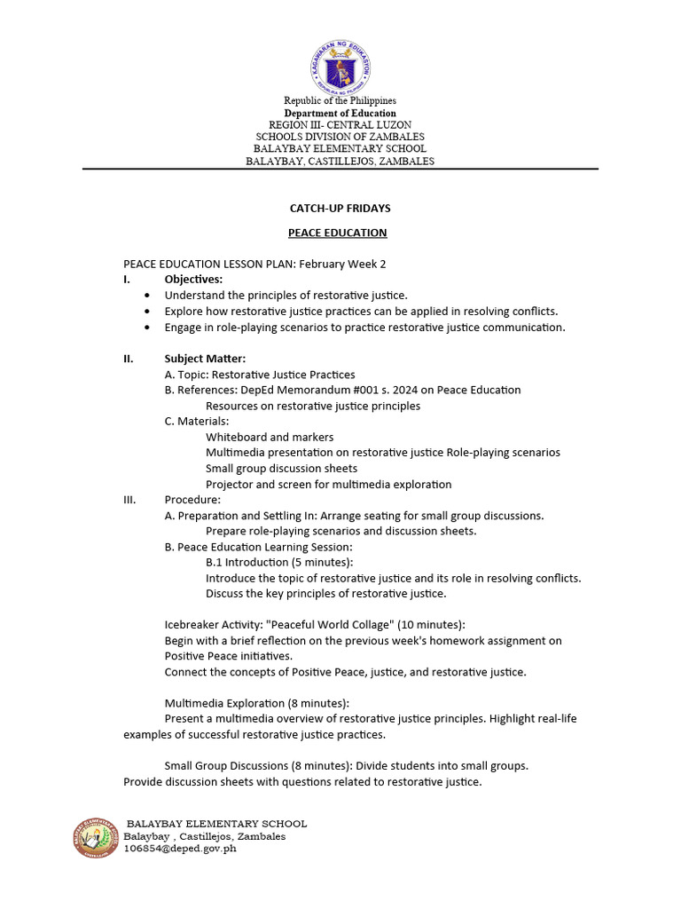 Restorative Justice in Peace Education | PDF | Justice | Crime & Violence