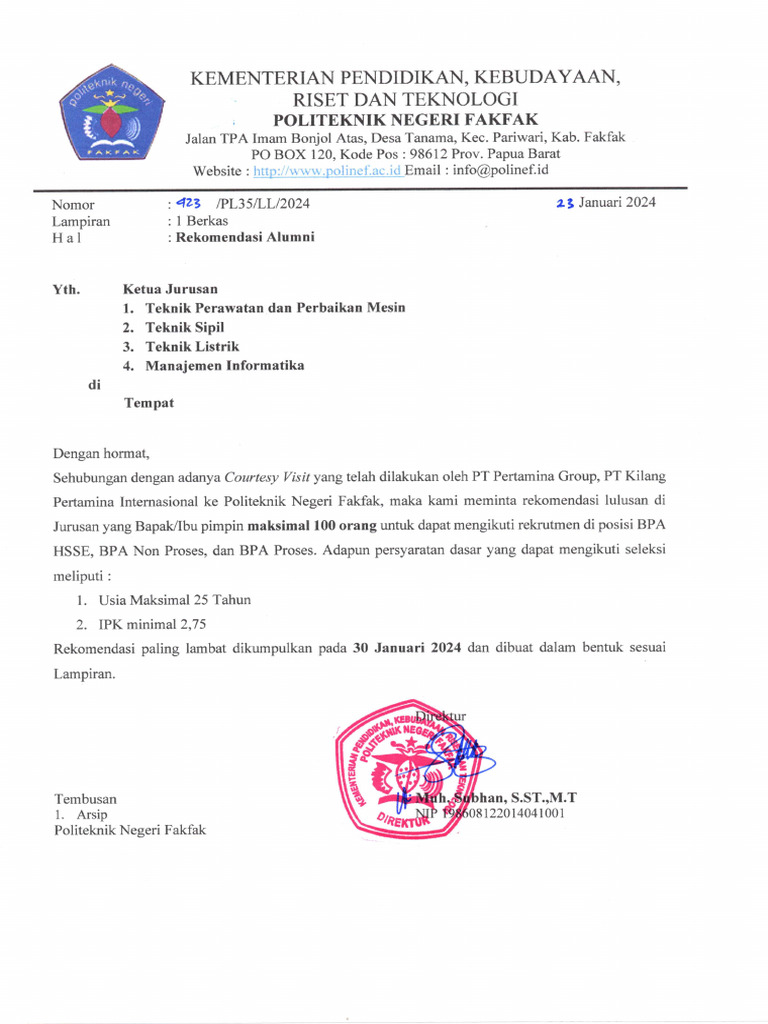 Rekomendasi Alumni2 | PDF
