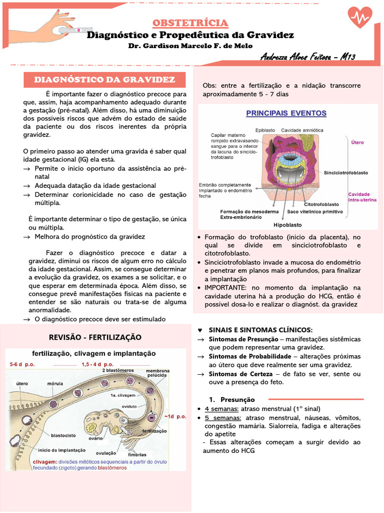 Diagnóstico e Avaliação da Gravidez | PDF | Gravidez | Gonadotrofina ...