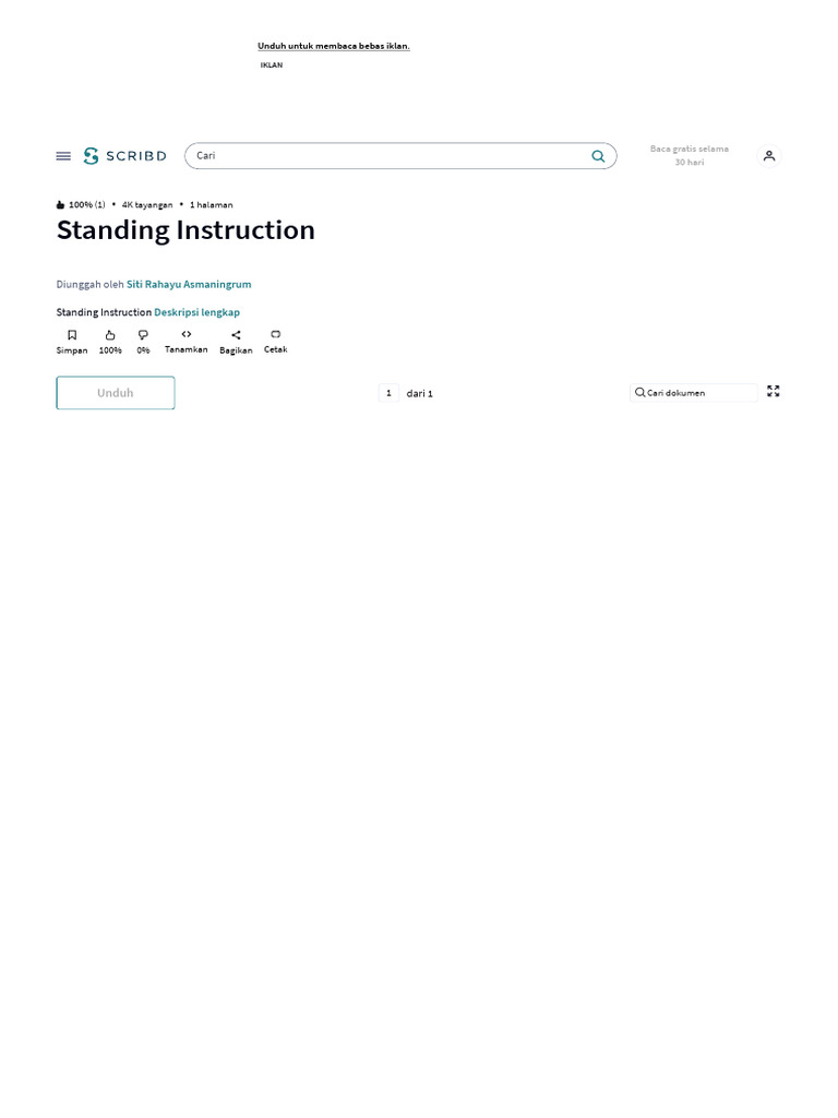Panduan Lengkap Standing Instruction | PDF