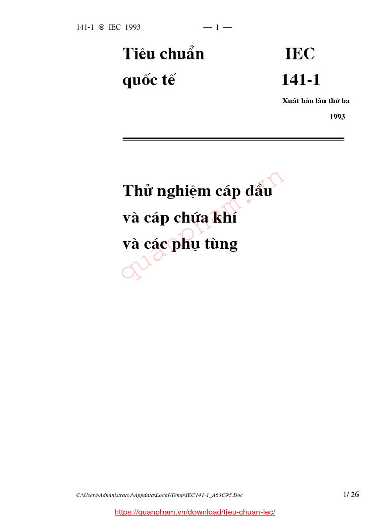 10 IEC141-1 Thu Nghiem Cap Dau | PDF