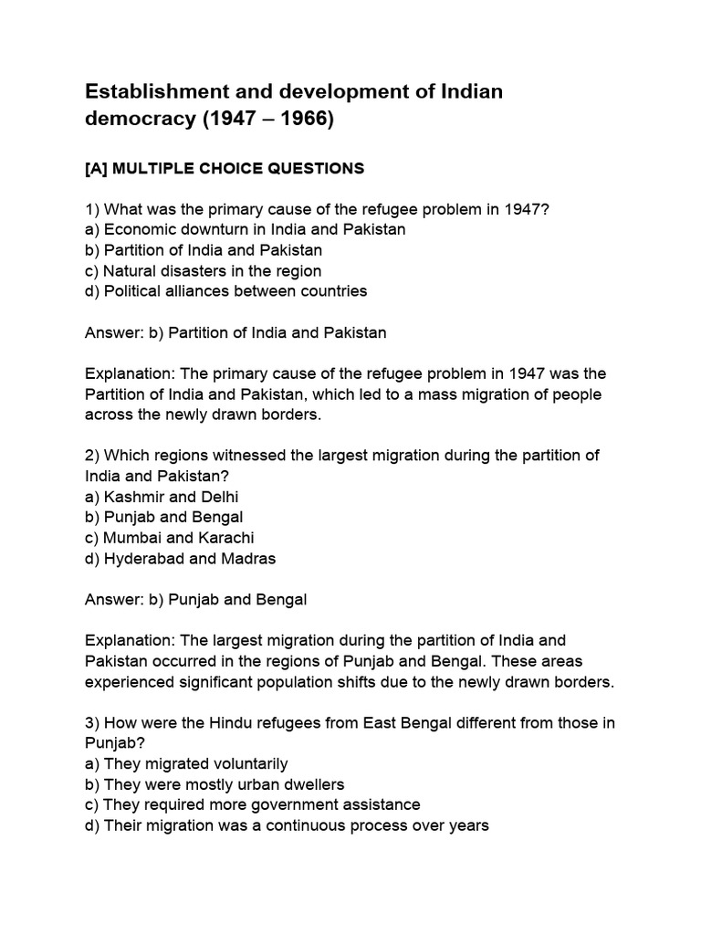 Partition and Refugee Crisis in 1947 | PDF | Partition Of India | Pakistan