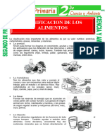 Tipos de Alimentos para Segundo de Primaria