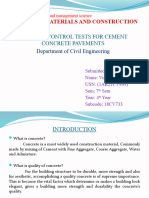 Quality Control Tests For Cement Concrete Pavements