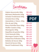 Cardápio de Confeitaria Menu Divertido Bege e Rosa - 20230808 - 180945 - 0000