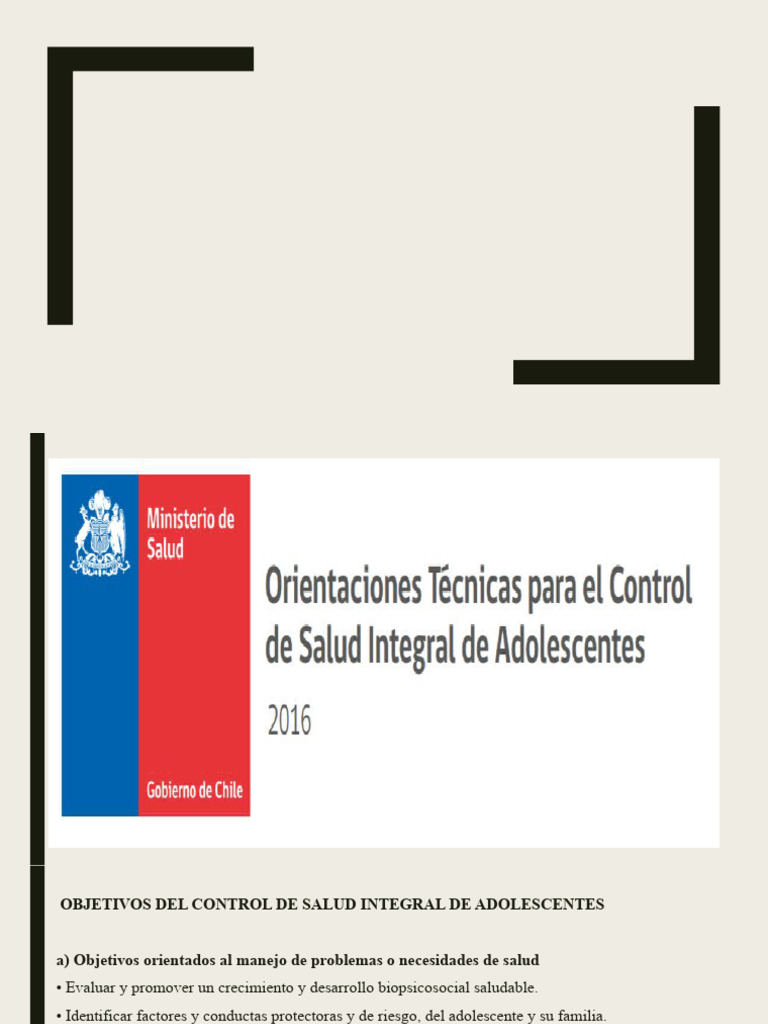 Control de Salud Integral en Adolescentes | PDF | Adolescencia | Evaluación