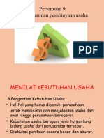 PERTEMUAN 9 Kebutuhan Dan Pembiayaan