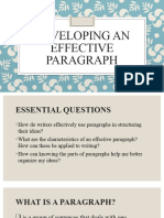 Developing An Effective Paragraph