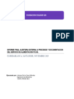 Informe de Auditoria Externa Servicio de Alimentos FCUIS