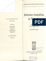 Antonio Moreno Arellano, Relaciones Geográficas de Venezuela (Caracas - Academia Nacional de La Historia, 1964)