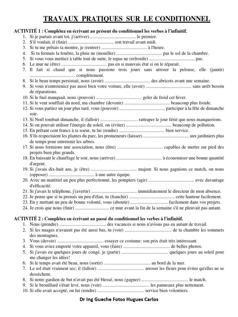 Exercices sur le conditionnel | PDF | Art