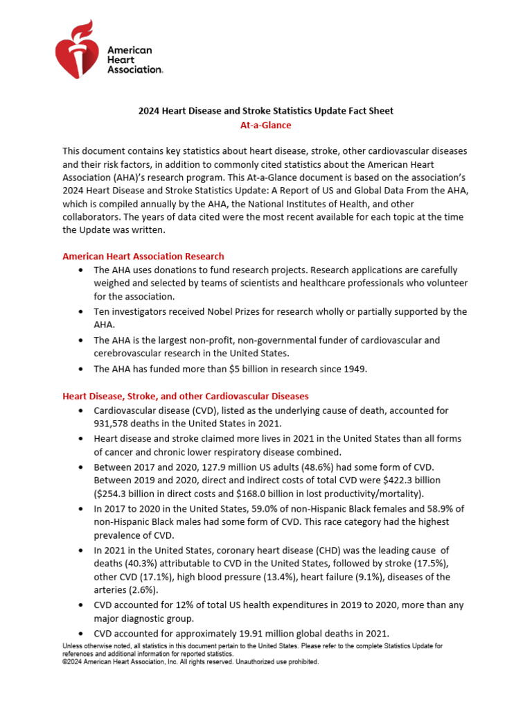 2024 Heart Disease and Stroke Statistics | PDF | Cardiovascular ...