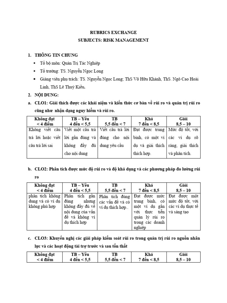 Assessment Rubrics 1 Pdf