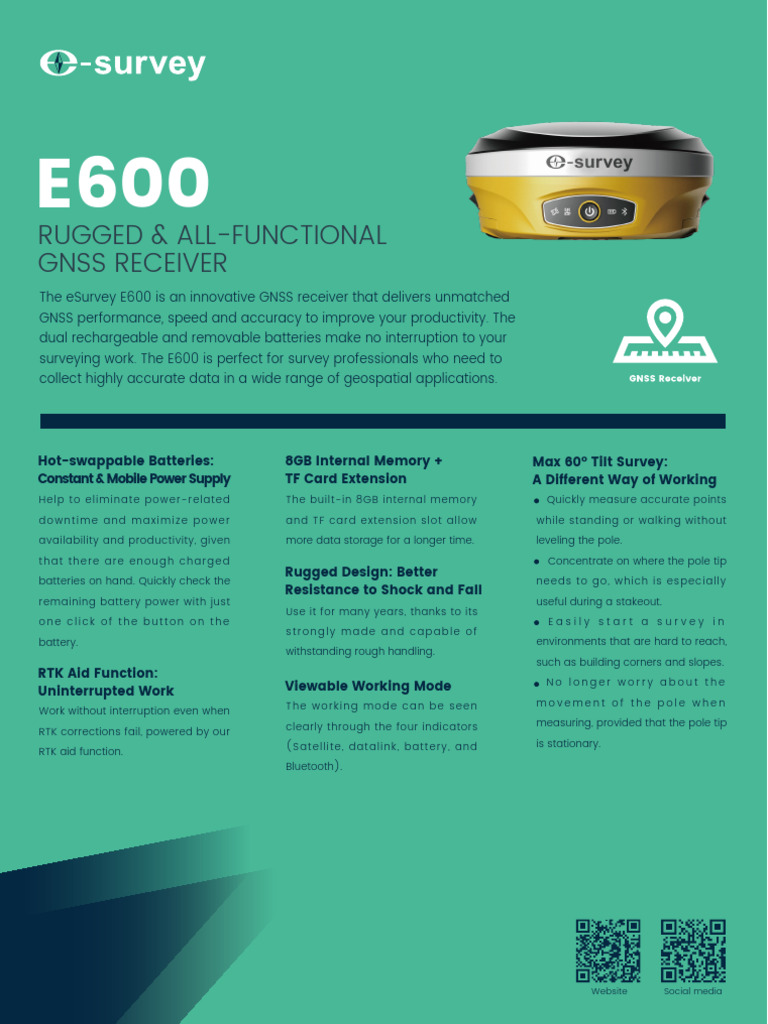 E600 DatasheetV3.0ENG Download Free PDF Surveying Information