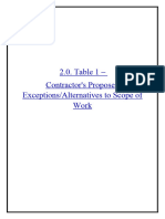 2.0 Table 1 - Contractor's Proposed ExceptionsAlternatives To Scope of Work