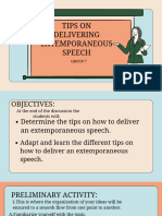 Tips On Delivering Extemporaneous Speech GROUP 7 DIAMOND