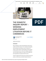 The Domestic Inquiry Report - Winning Employment Litigation Before It Commences - Linkedin