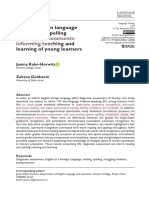 English Foreign Language Reading and Spelling Diagnostic Assessments Informing Teaching and Learning of Young Learners