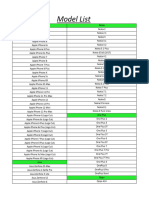 Updated Model List PDF