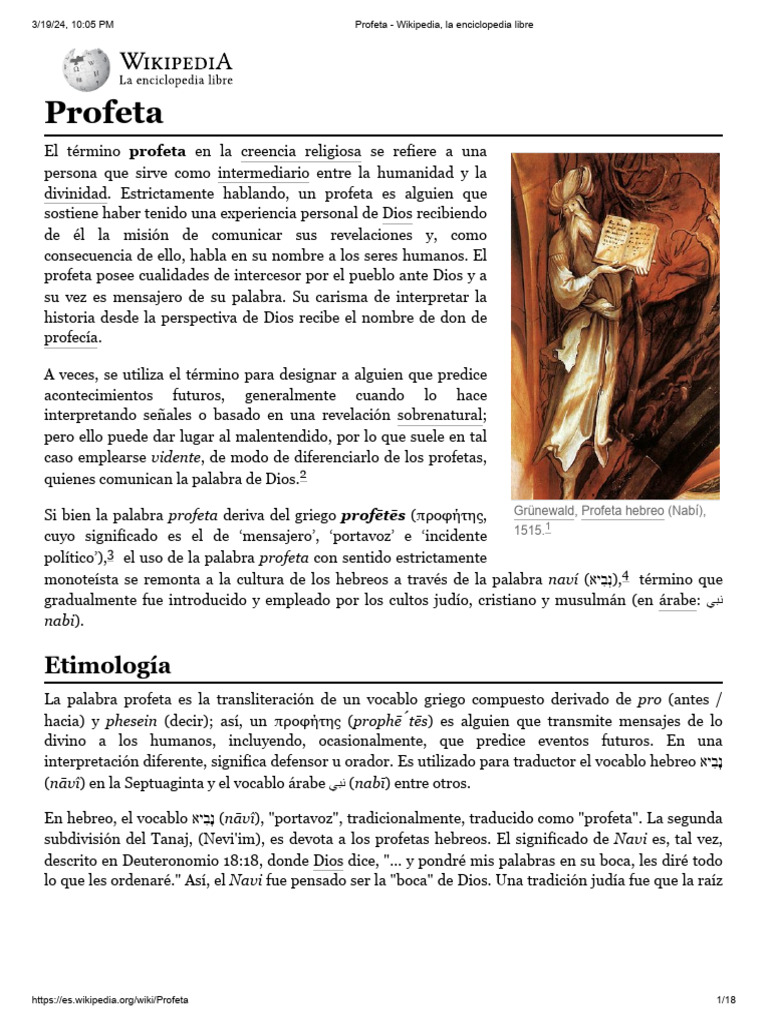 Profeta | PDF | Profeta | Profetas Y Mensajeros En El Islam