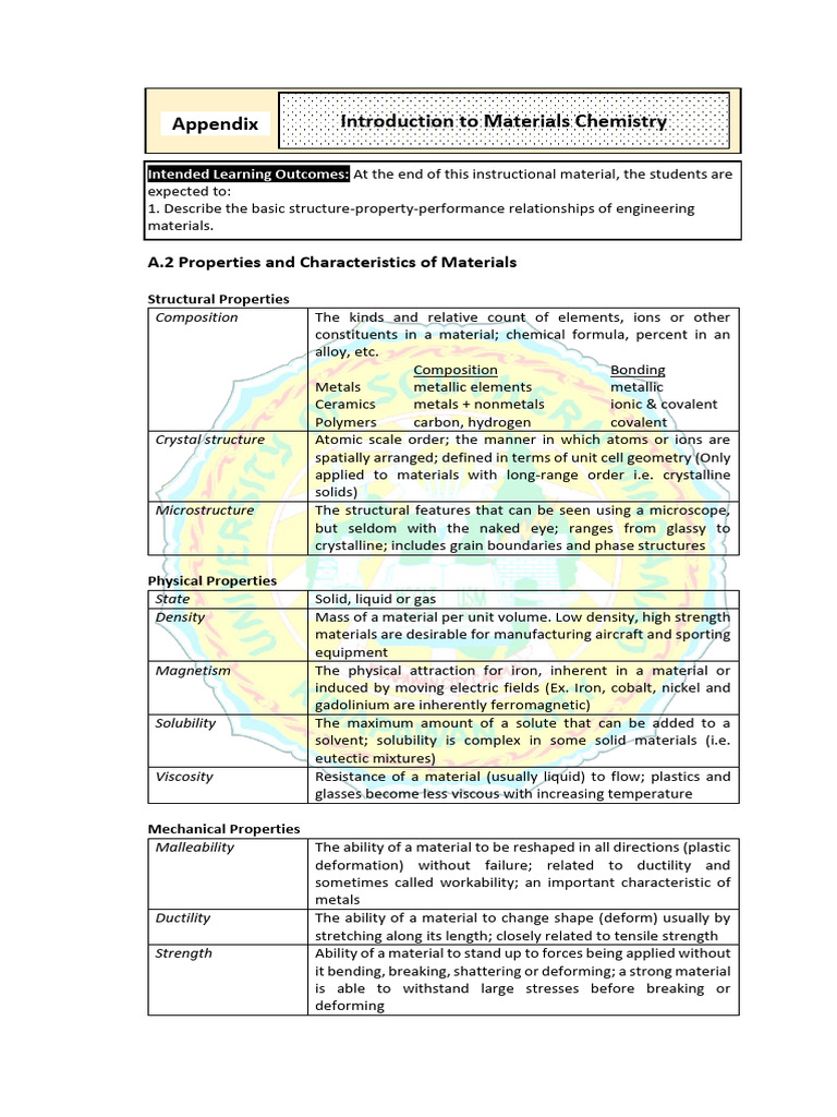 Material Characteristics Overview | PDF | Materials Science ...
