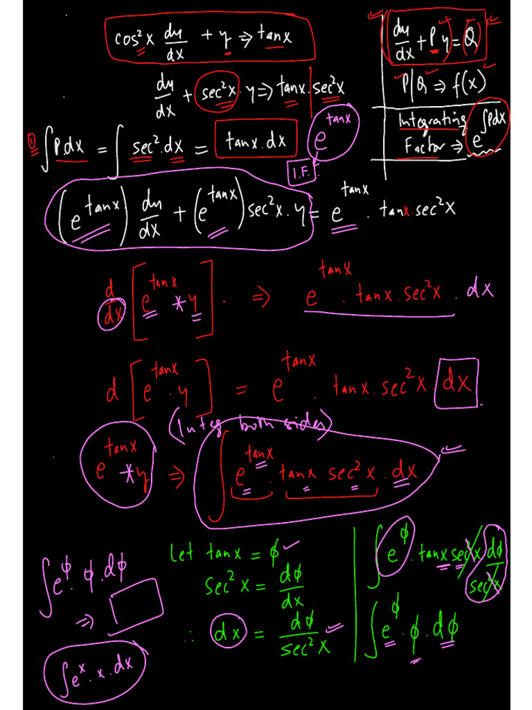 Solution Differential Equation Dy DX Py Q | PDF
