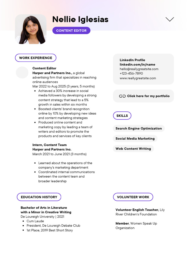 Purple Grey Clean UI Copy Editor CV - 20240320 - 121556 - 0000 | PDF ...