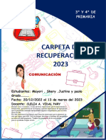 CARPETA DE RECUPERACION DE COMUNICACION de 3° y 4° G - 2022-2023