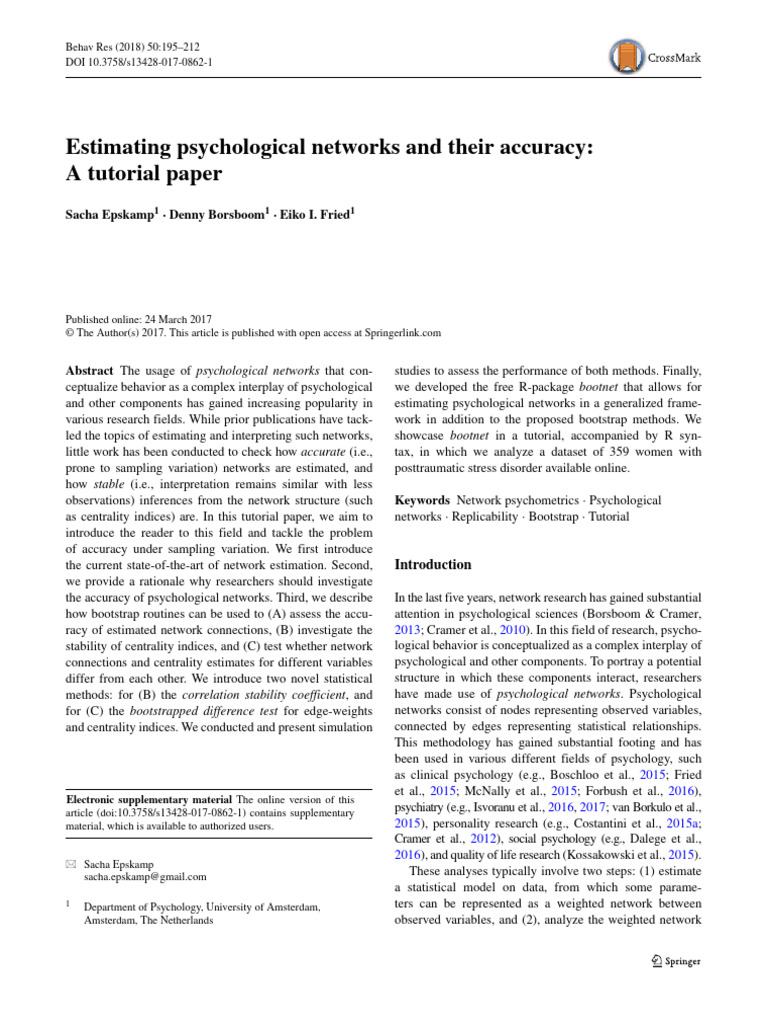 Estimating Psychological Network PDF Bootstrapping (Statistics