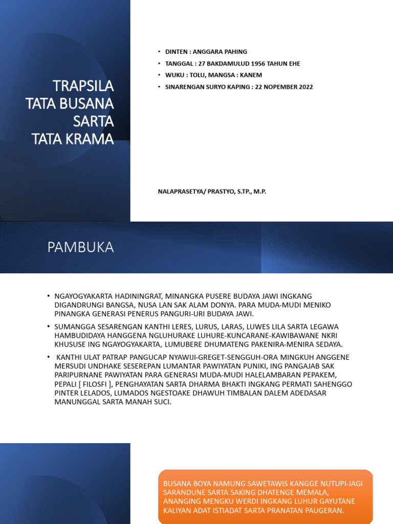 Trapsila: Tata Busana dan Tata Krama | PDF | Religion & Spirituality
