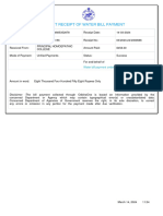 Payment Receipt of Water Bill Payment