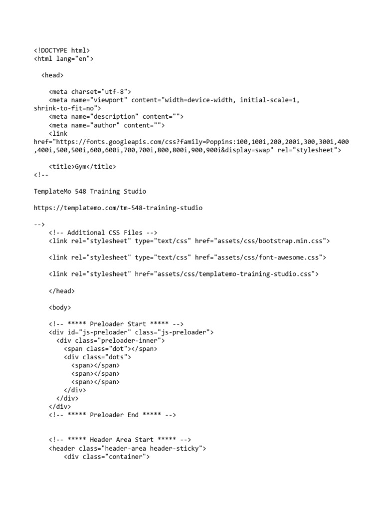 Gym Training Program Template | PDF | Web Development