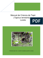 Manual de Crianza de Tapir (Tapirus Terrestris) en Loreto