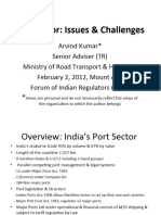 Presentation On Port Sector Issues Challenges by Mr. Arvind Kr. Sr. Adv. TR Mort H