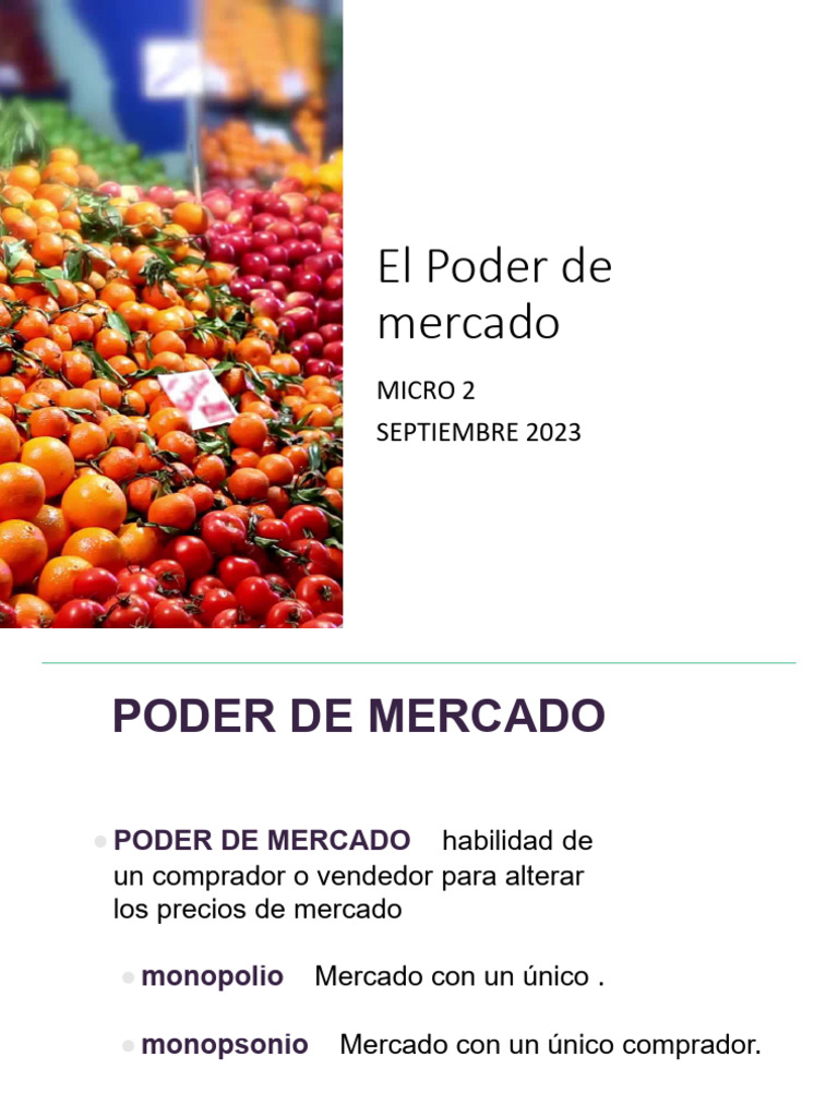 Poder de Mercado23-2 | PDF | Monopolio | Mercado (economía)