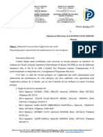 Lettre de Demande D'autorisation Pour Le TP Ergonomie