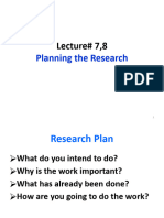 Lecture 7, 8 Planning Research