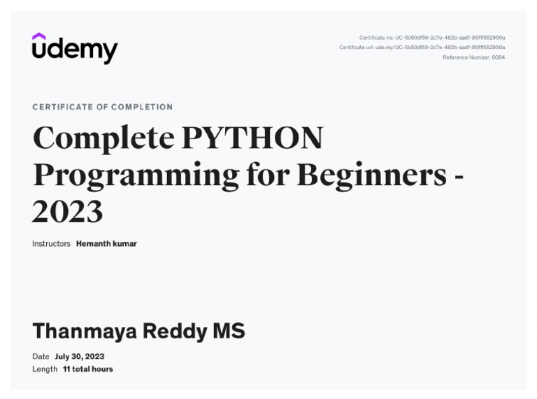 Complete Python Programming For Beginners-2023 | PDF