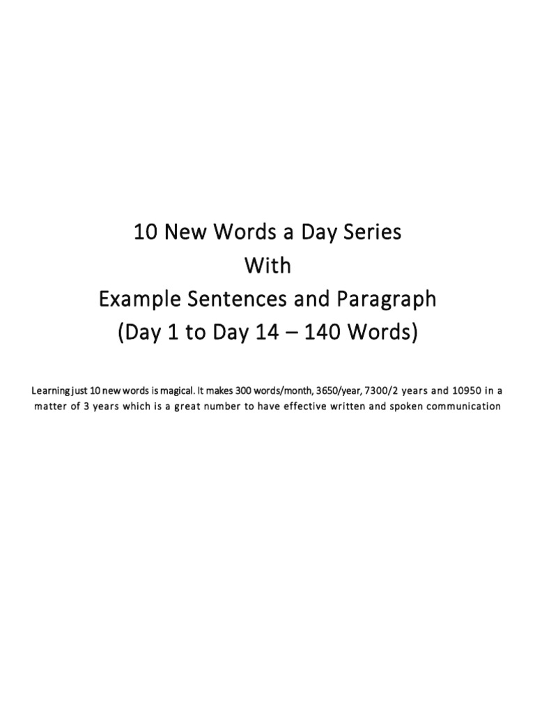 Day 1 To 14 PDF (140 Words) | PDF | Defamation | Adjective