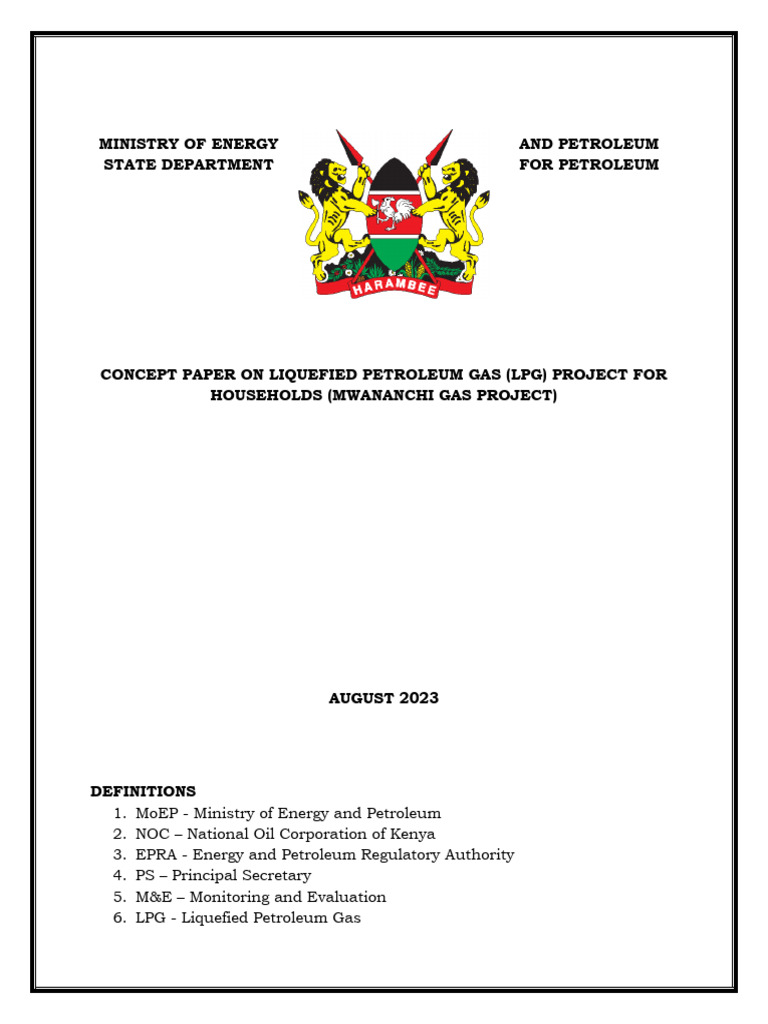 Mwananchi Gas Project Concept Paper | PDF | Liquefied Petroleum Gas | Fuels