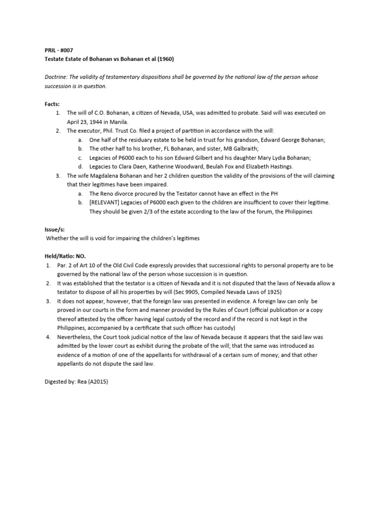 007 - Bohanan Vs Bohanan | PDF | Will And Testament | Probate