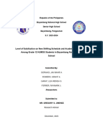 Level of Satisfaction On New Shifting Schedule and Academic Performance Among Grade 12 HUMSS Students in Bayambang National High School