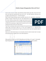 Menghitung Operasi Matriks Dengan Menggunakan Microsoft Excel