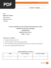 S4 Biology Practical CBC by Smutes With Guide