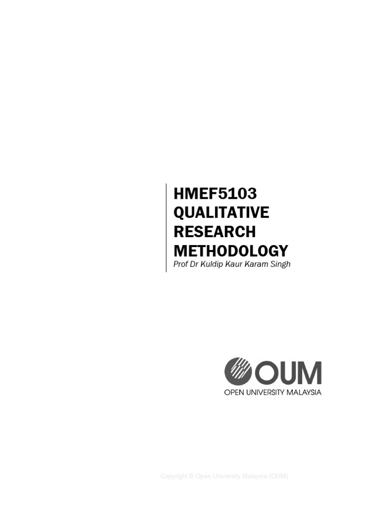 HMEF5103 Qualitative Research Methodology | PDF | Qualitative Research ...