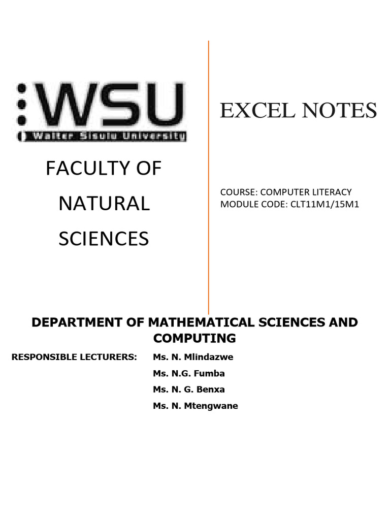 Ms excel notes pdf microsoft excel spreadsheet