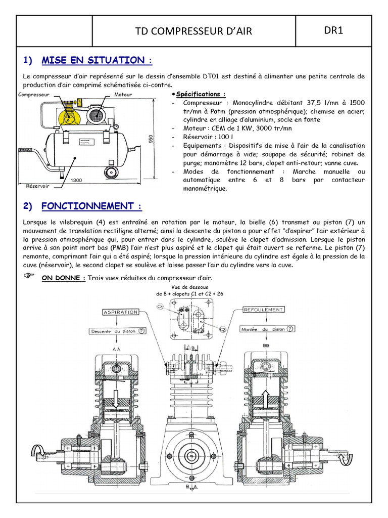 Fonctionnement du Compresseur d'Air | PDF | Piston | Propulsion