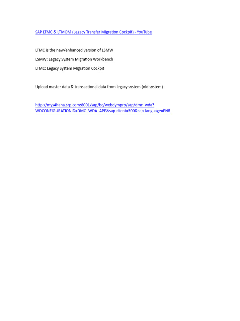 Understanding SAP LTMC vs LSMW | PDF