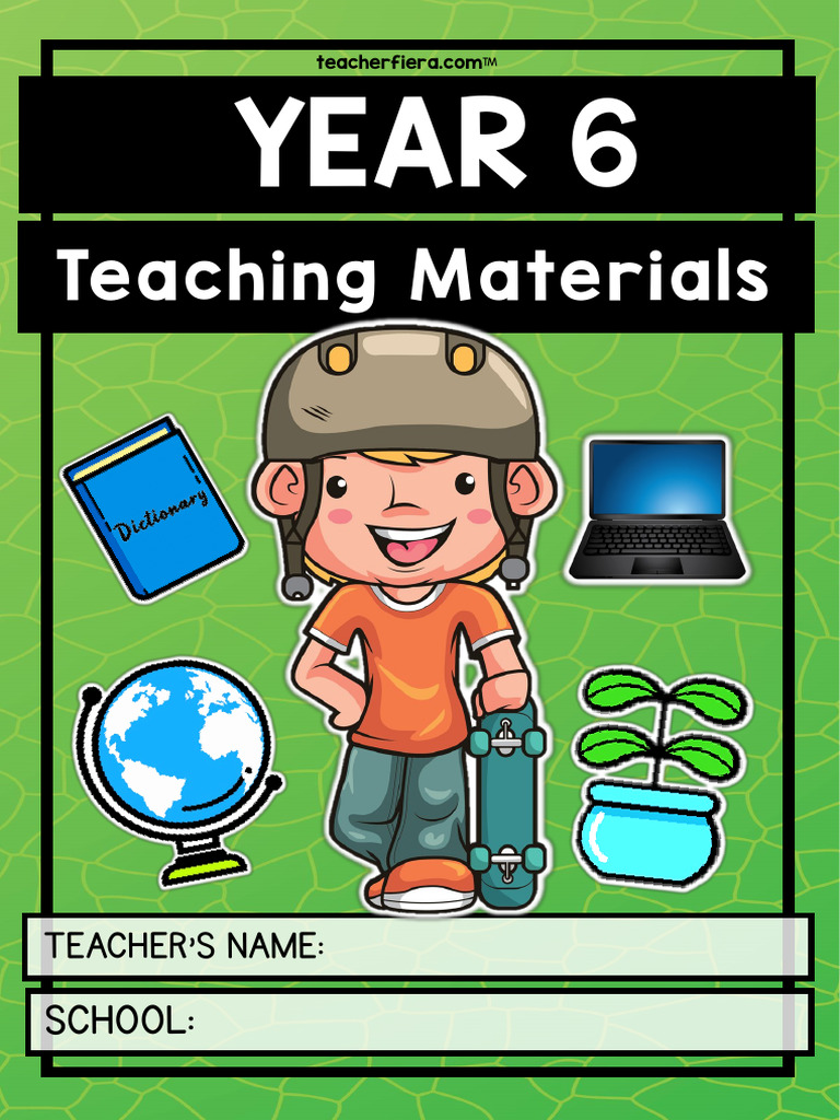 Year 6 file dividers for teaching materials pdf language arts